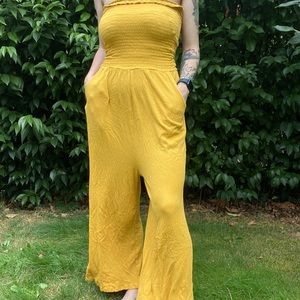 Mustard yellow tub top jumpsuit